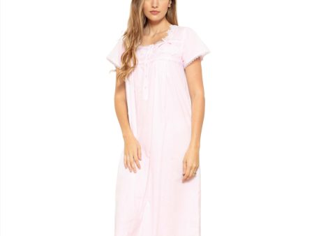 Cottonreal Women s HERA  Sugar Pink Nightdress Online now