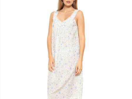 Cottonreal Women s ELLE Super Voile Pansy Flora Wide Strap Nightdress Online Sale