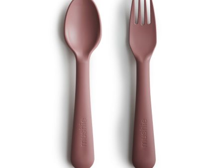 Mushie Kids New Born Fork  Spoon Woodchuck Online Sale