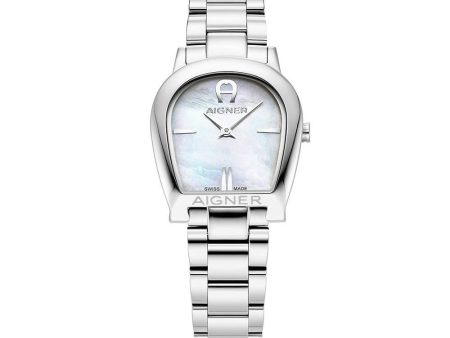 Aigner Alessandria Ladies White MOP Dial Stainless Steel Silver Watch Online