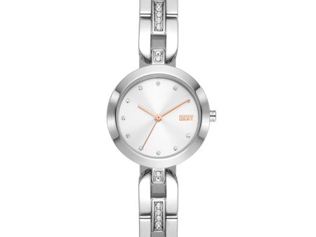 DKNY City Link Ladies White Dial Three-Hand Stainless Steel Watch Online