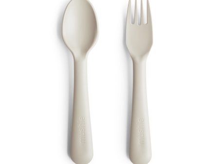 Mushie Kids New Born Fork  Spoon Ivory Hot on Sale