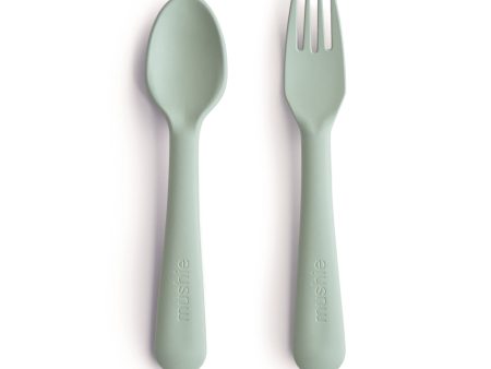 Mushie Kids New Born Fork  Spoon Sage For Sale