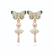 Les Nereides Mini Ballerina and Aqua Green Butterfly Post Earrings Online now