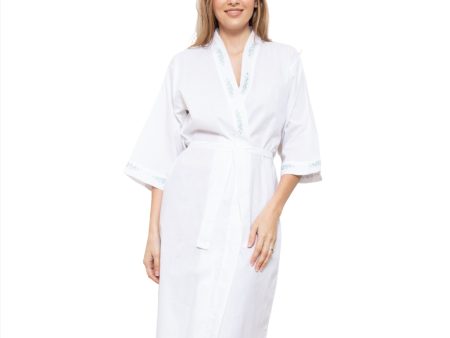 Cottonreal Women s GAYE Super Lawn Daisy White Kimono Wrapover Cheap