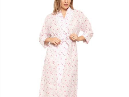 Cottonreal Women s KIKI Super Voile Mini Rose Pink Grace Shawl Robe Online