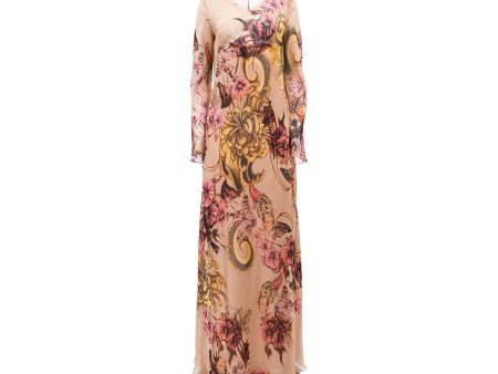 Alberta Ferretti Women s Fantasy Print Pink Long Dress Online Sale