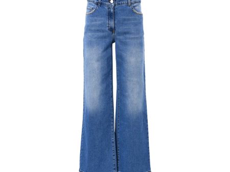 Sfizio Women s Blue Large Leg Jeans Online Sale