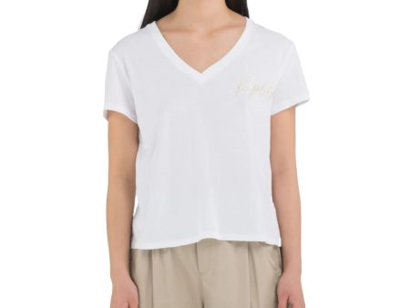 Replay Women s White T-shirt Online Sale