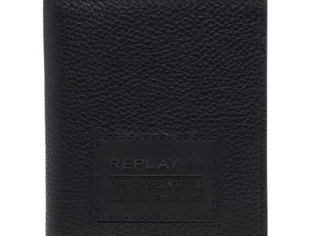 Replay Wallet in Solid-colored Hammered Leather Online Sale