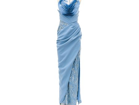 Gaby Charbachy Women s Long Blue Dress Online Hot Sale