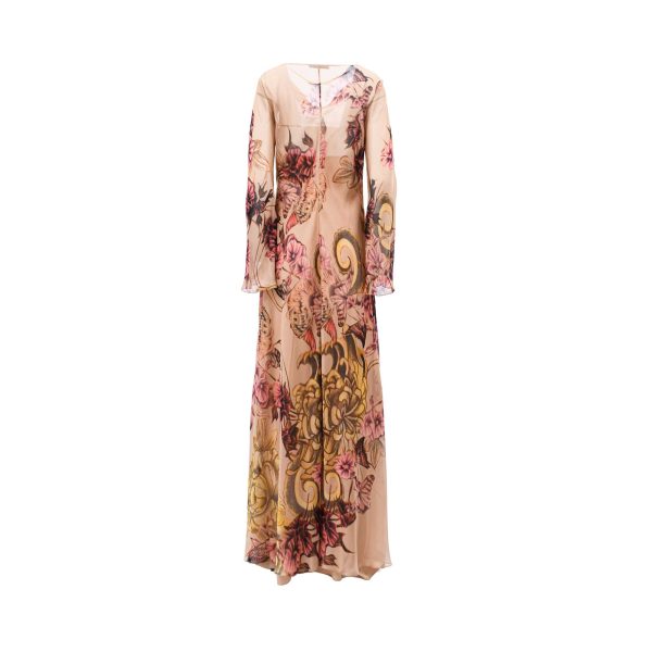 Alberta Ferretti Women s Fantasy Print Pink Long Dress Online Sale