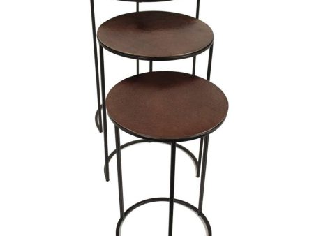 Kersten Table Aluminium Brown Set of 3 Pcs For Cheap